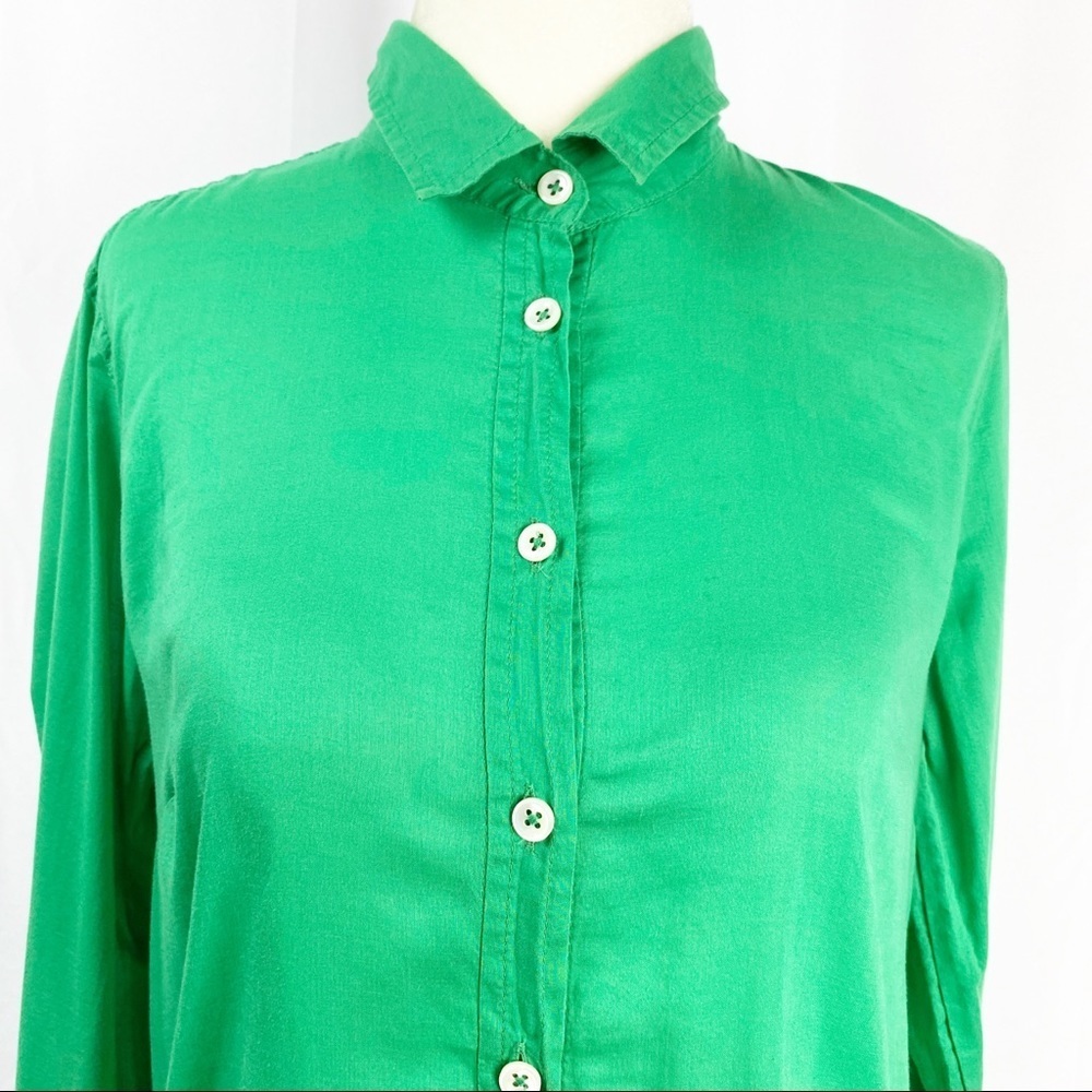 J Crew Half Button Collared Long Sleeve Shirt Top - Picture 4 of 7